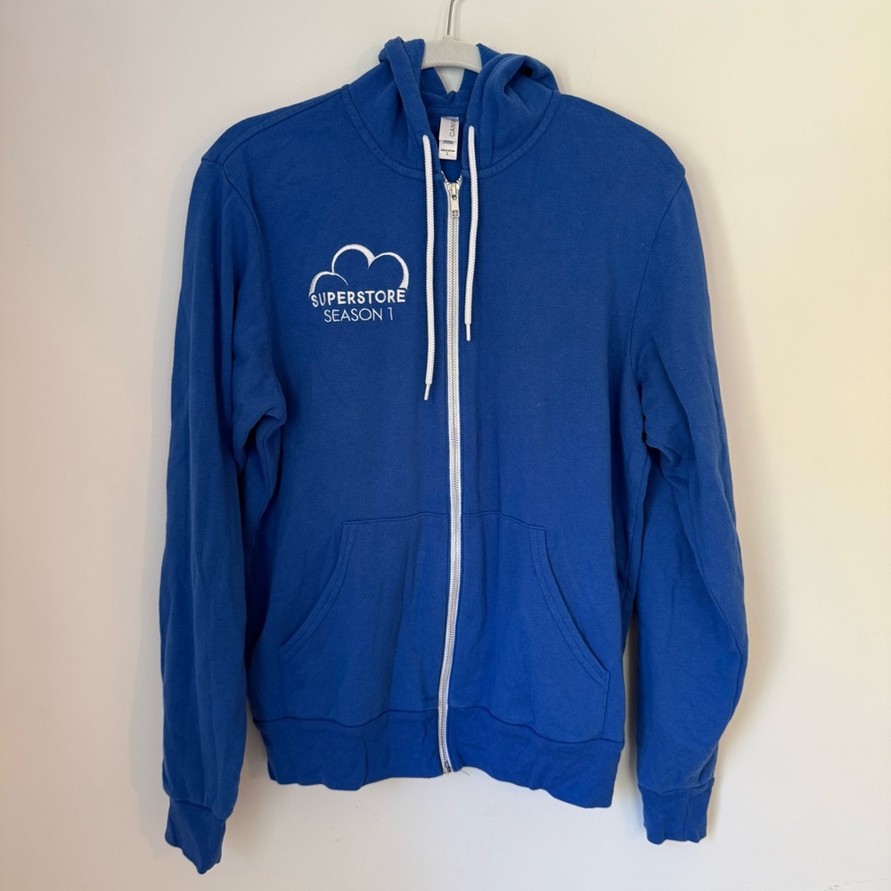 Superstore Season 1 Blue Zip-Up Hoodie Nbc Tv Show Merch